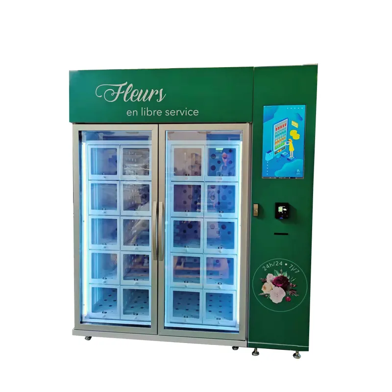flower vending machine, 22 inch touch screen, cooling locker